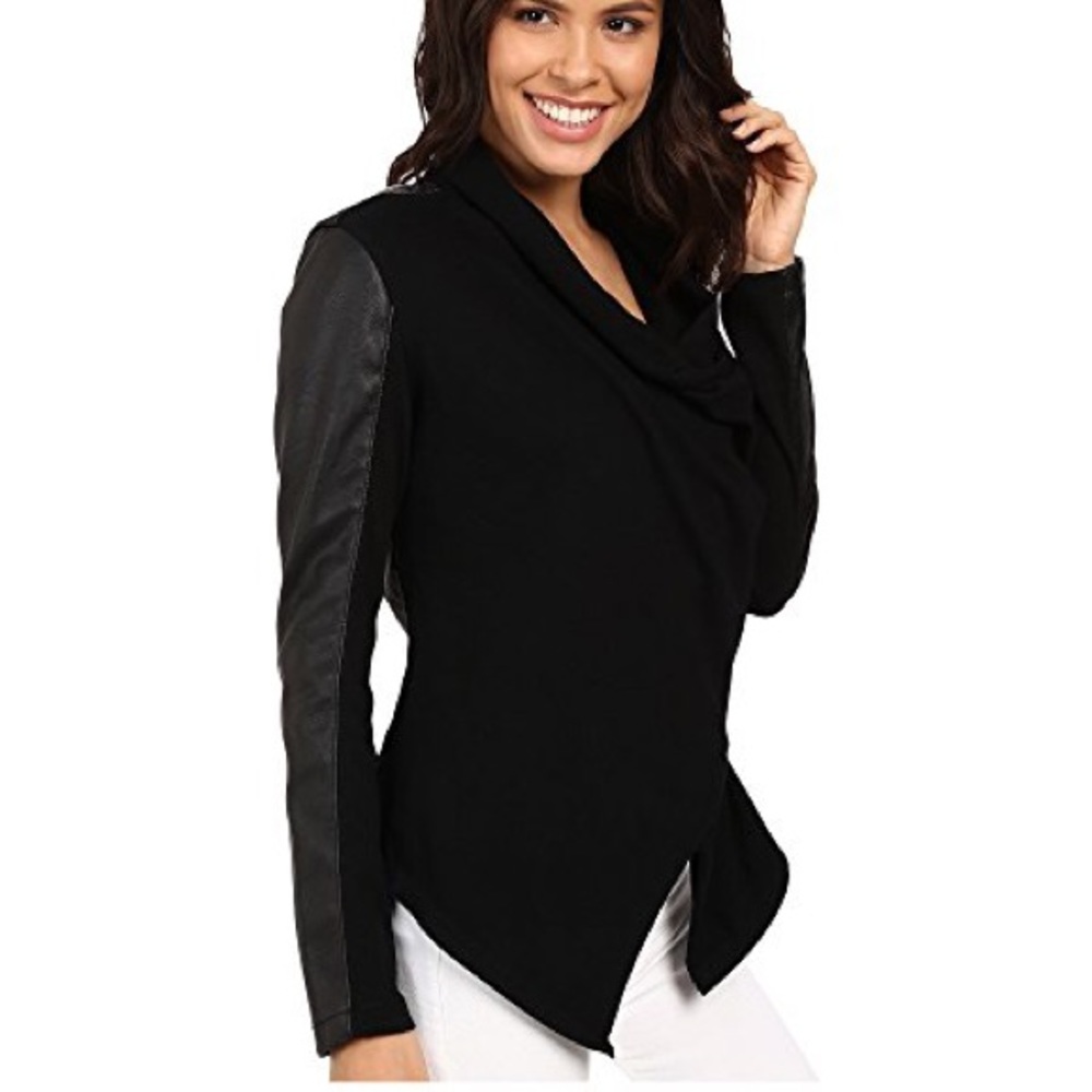 Blank NYC vegan leather sleeved jacket